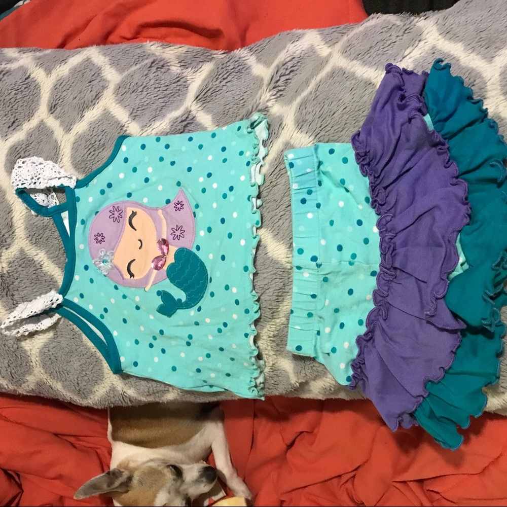 Ricrac and ruffles tank and skort